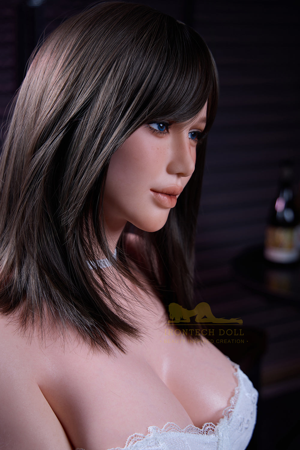 Irontechdoll Elly Plus 164cm S13 AIO (All in One) Full SIlicone Sex Doll Black Hair Dark Tanned Skin Adult Love Doll