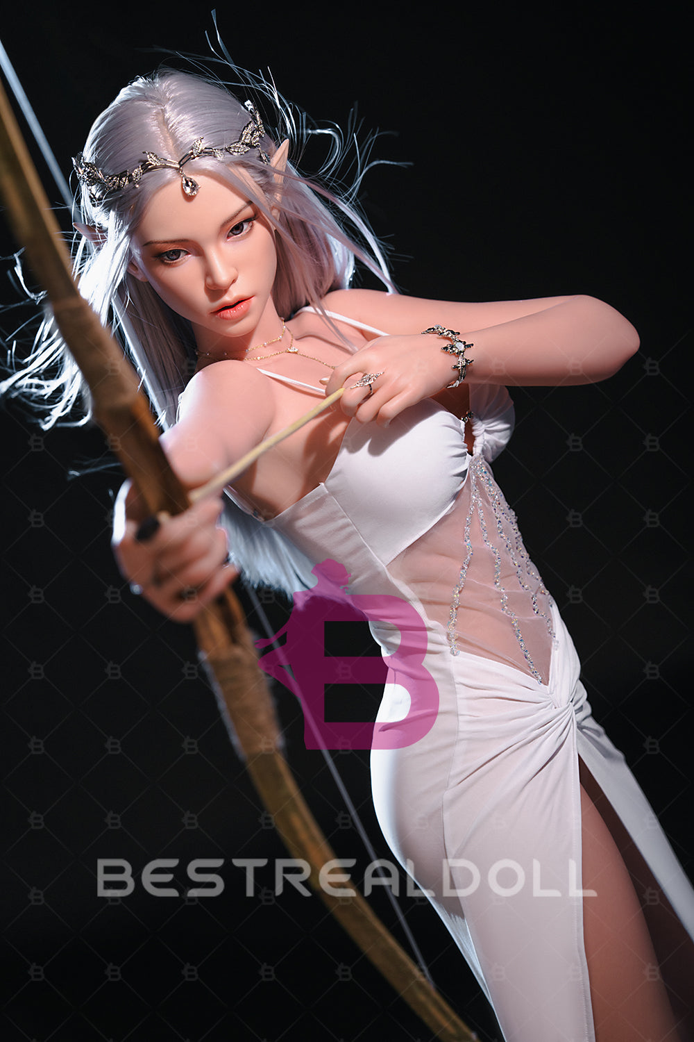US Stock - Topfire Lorna 165cm C cup T07 Full Silicone Elf Sex Doll ROS Head Oral Sex Silicone Love Doll Movable Jaw
