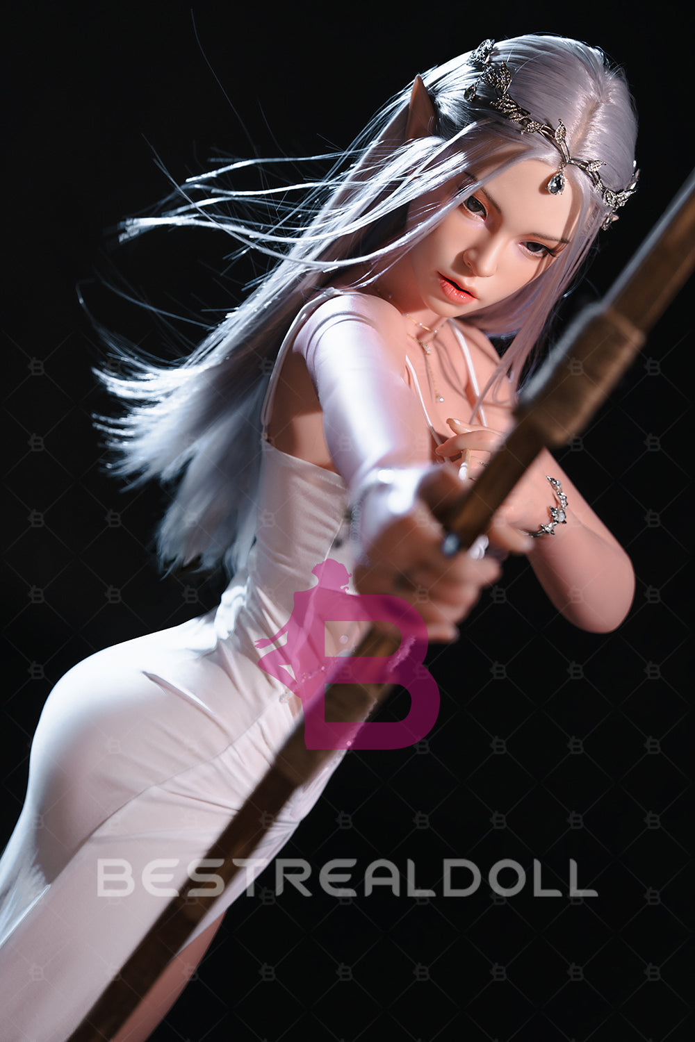 US Stock - Topfire Lorna 165cm C cup T07 Full Silicone Elf Sex Doll ROS Head Oral Sex Silicone Love Doll Movable Jaw