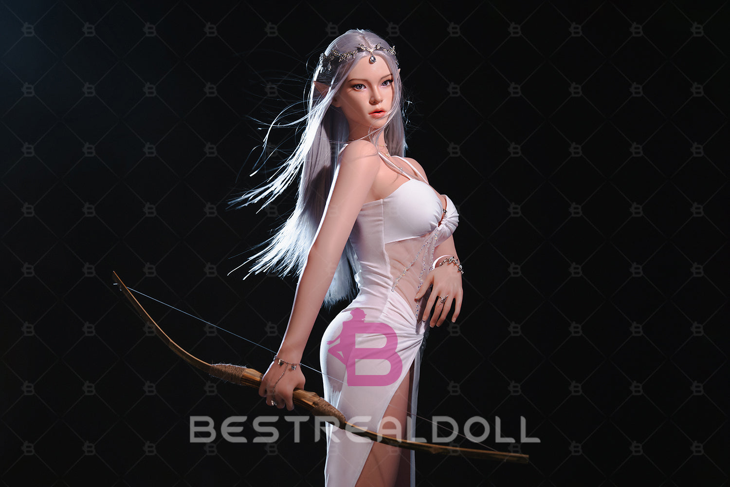 US Stock - Topfire Lorna 165cm C cup T07 Full Silicone Elf Sex Doll ROS Head Oral Sex Silicone Love Doll Movable Jaw