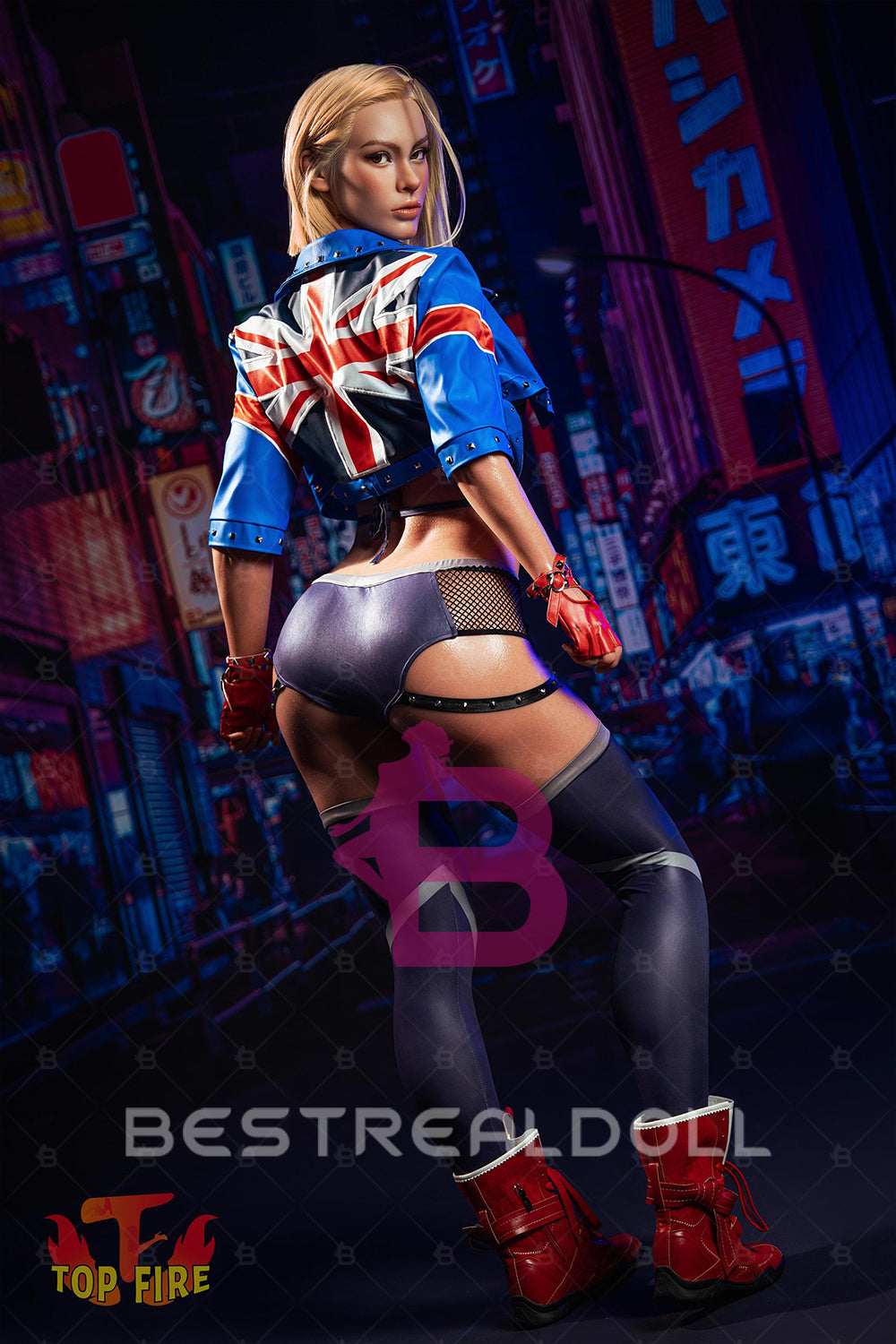 EU Stock - Topfire Joanna 176cm T43 Blonde Short Hair Full Silicone ROS Sex Doll Tanned Skin Silicone Auto Blowjob Adult Love Doll