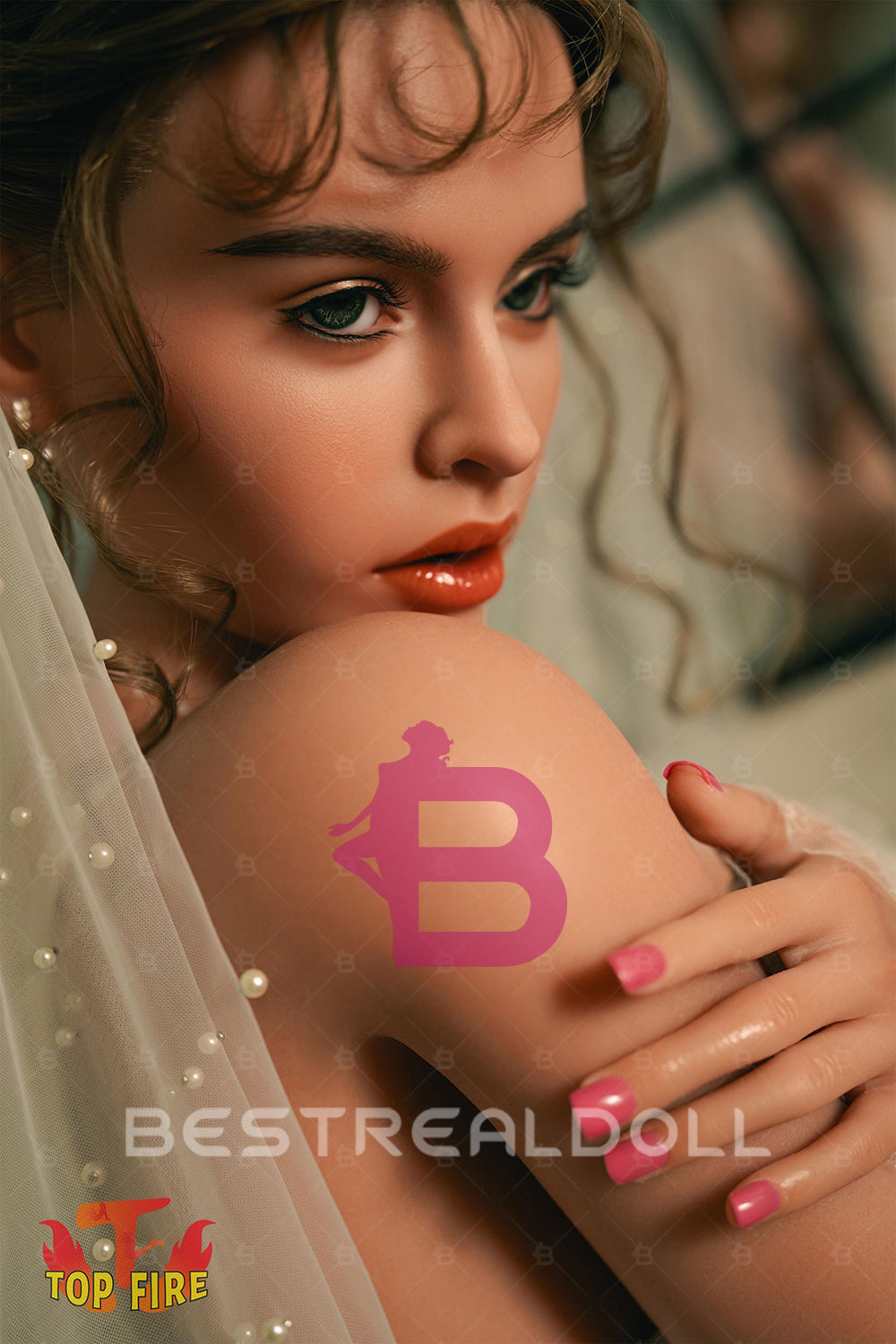 EU Stock - Topfire Isley 158cm T41 Tanned Skin Full Silicone Auto Blowjob Sex Doll ROS Head Adult Love Doll