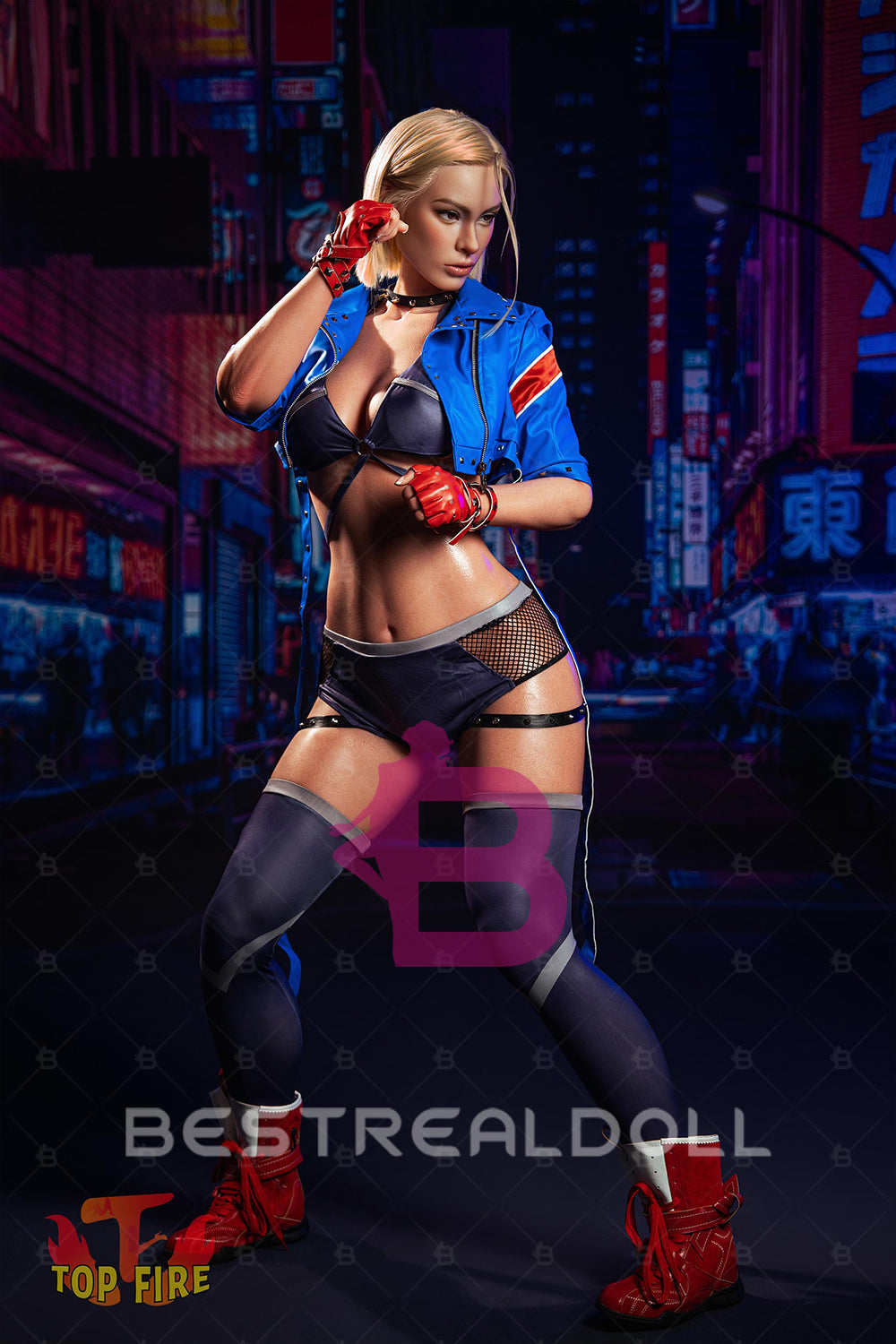 EU Stock - Topfire Joanna 176cm T43 Blonde Short Hair Full Silicone ROS Sex Doll Tanned Skin Silicone Auto Blowjob Adult Love Doll