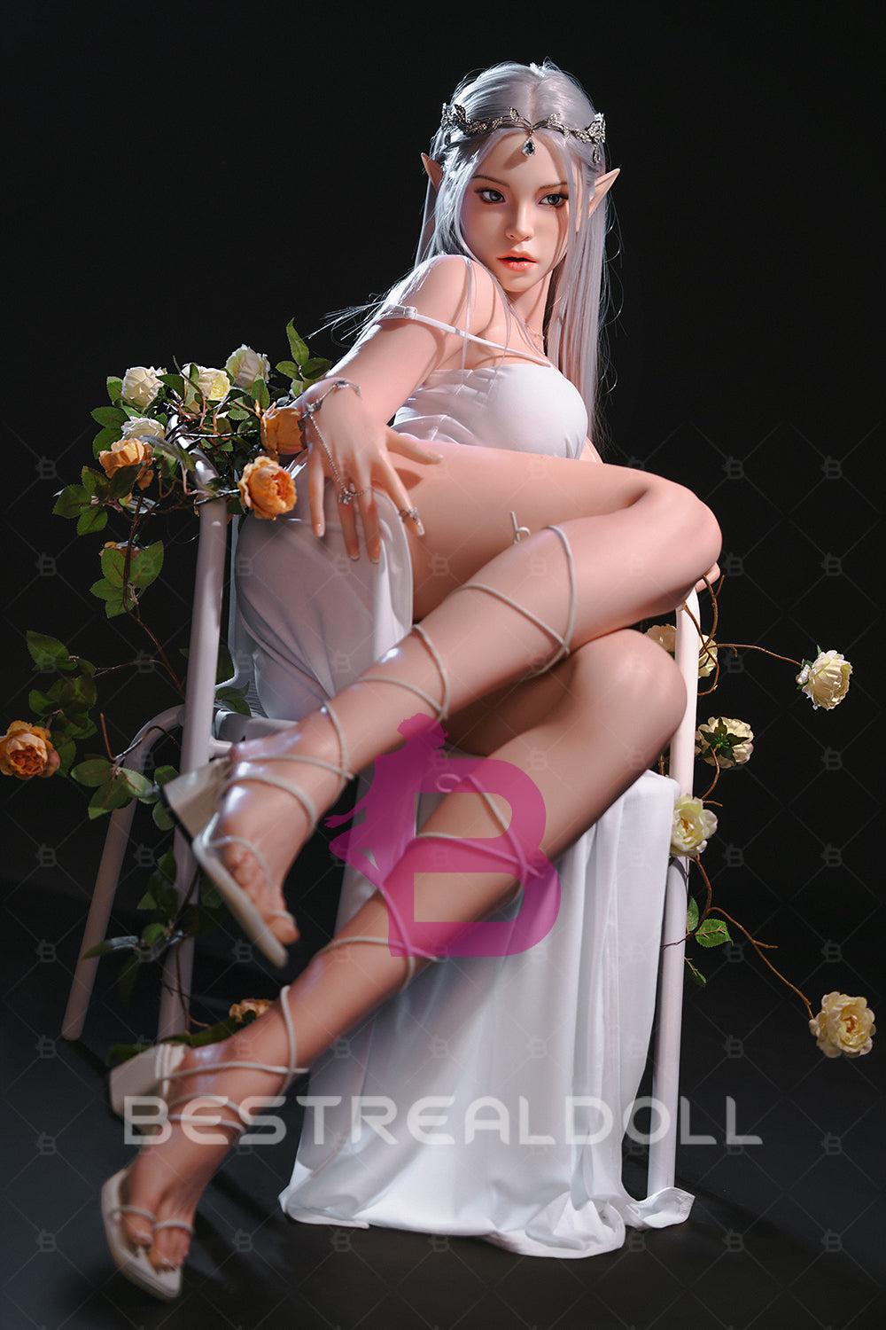 US Stock - Topfire Lorna 165cm C cup T07 Full Silicone Elf Sex Doll ROS Head Oral Sex Silicone Love Doll Movable Jaw