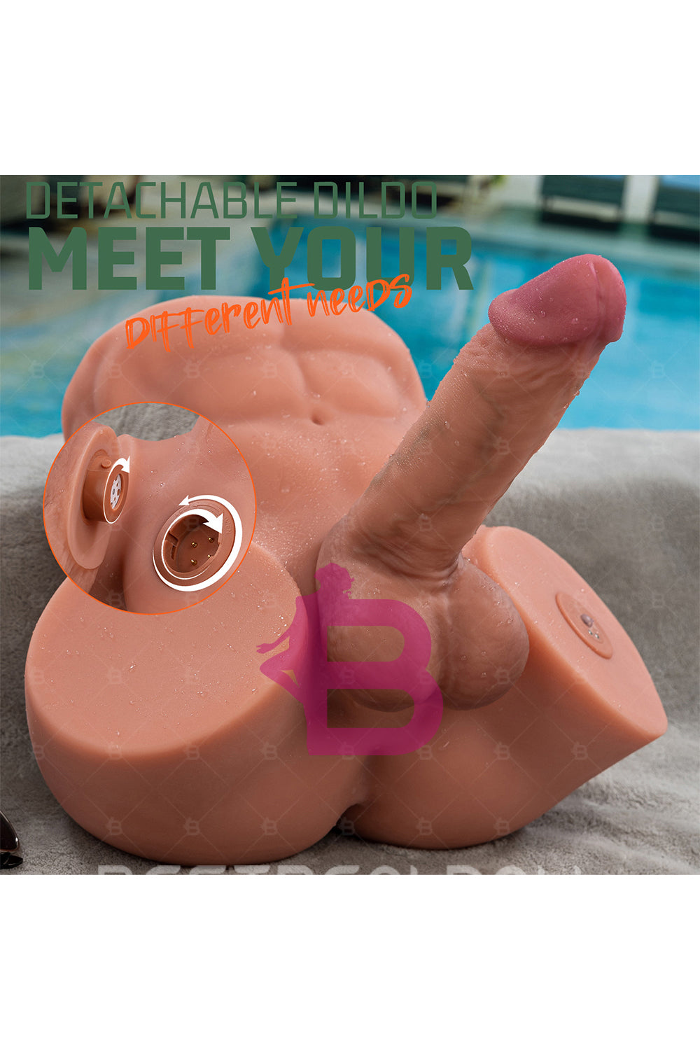 US Stock - SQ-MAR30051 Electric Male Ass Sex Doll TPE Automatic Dildo Male Ass Torso Love Doll