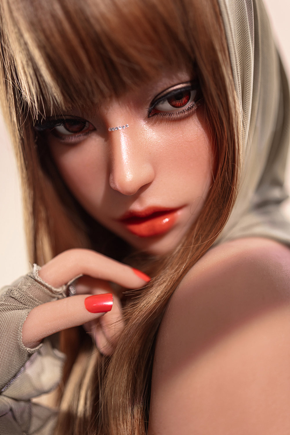 US Stock - Loly Plus 160cm M5 Silicone ROS Head Sex Doll Realistic Adult TPE Body Movable Jaw Oral Sex Love Doll Tanned Skin