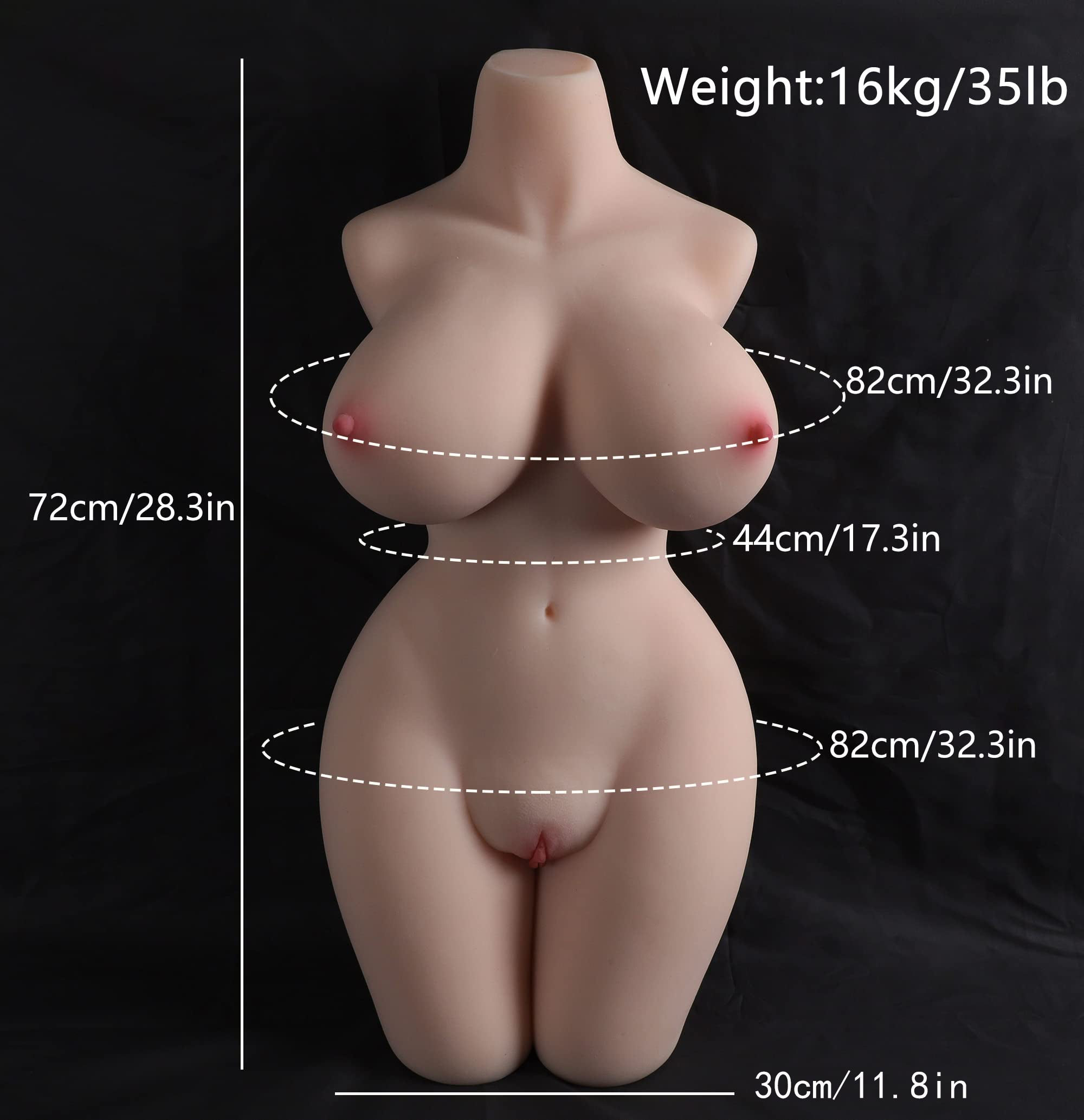 EU Stock - 72cm/28.3in TPE Torso Sex Doll Half Body Female Love Doll Torso Torso Doll