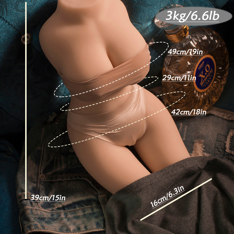 EU Stock - 39cm/15in Half Body Sex Doll Big Breasts Torso Love Doll Adult TPE Sex Doll Torso