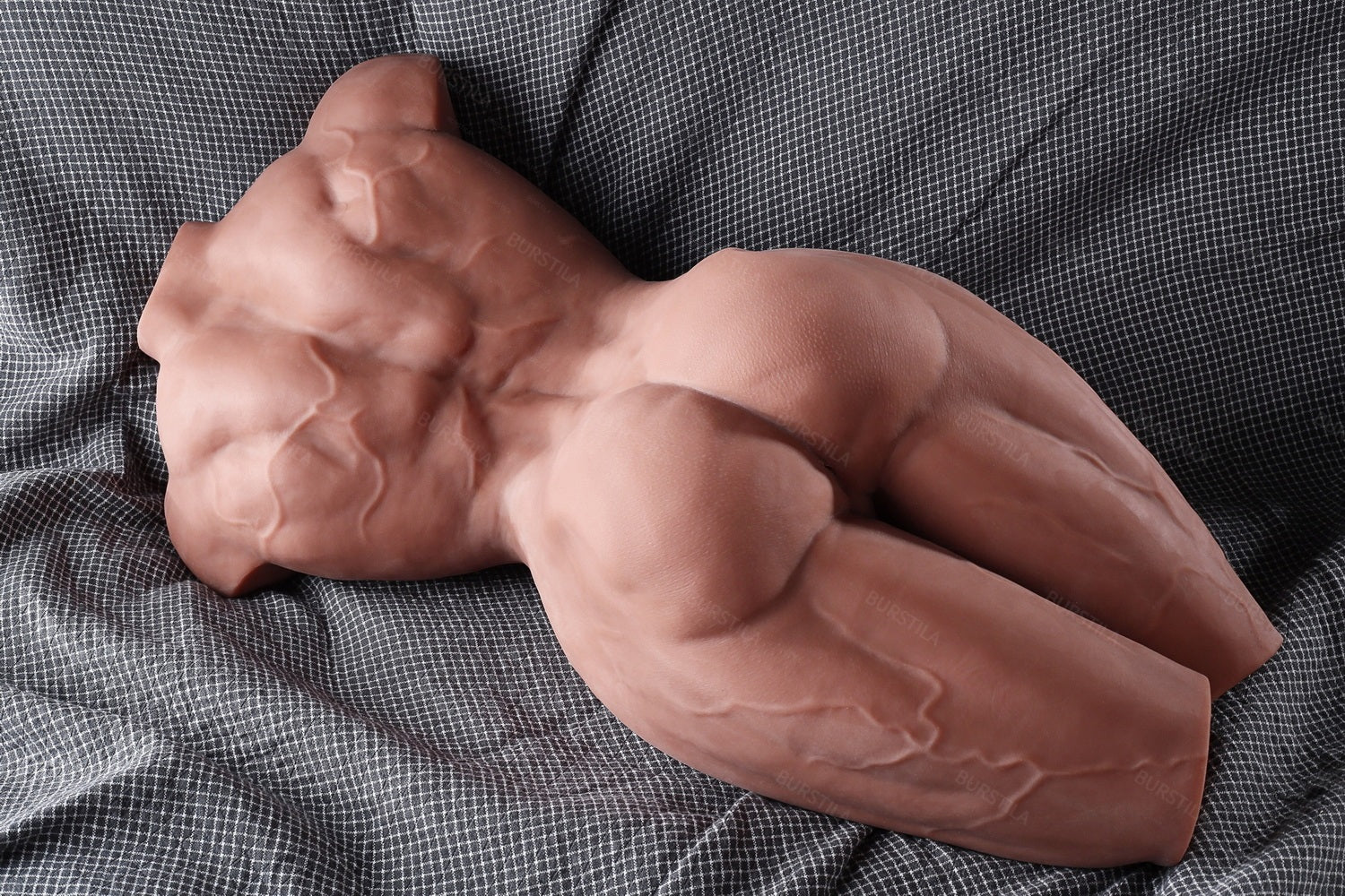 EU Stock - 70cm/27.56in TPE Male Sex Doll Torso Realistic Half Body Muscle Torso Love Doll 18cm Dildo