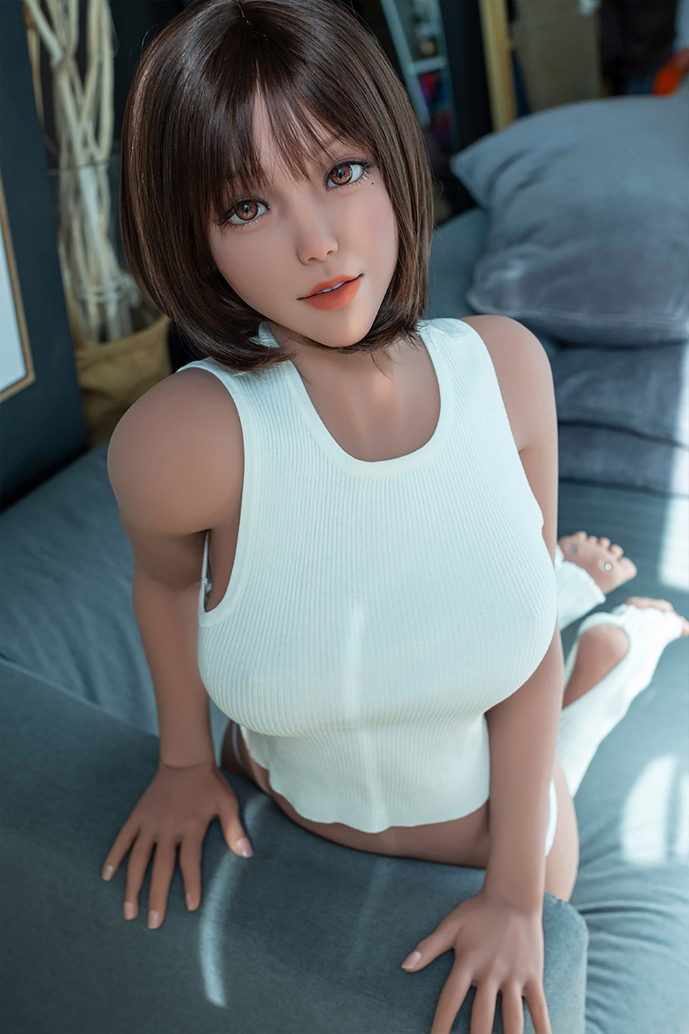 Evadne Short Hair Sex Doll 163cm E # K3 Medium Boobs Adult Love Doll TPE Sex Doll