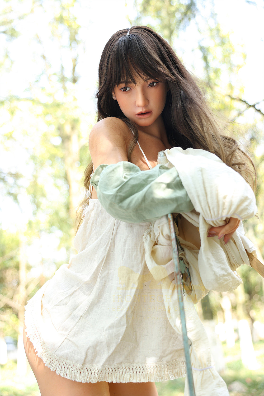 Irontechdoll Indica 167cm ROS Head Full Silicone Oral Sex Doll S37 Dark Tanned Realistic Movable Jaw Adult Love Doll