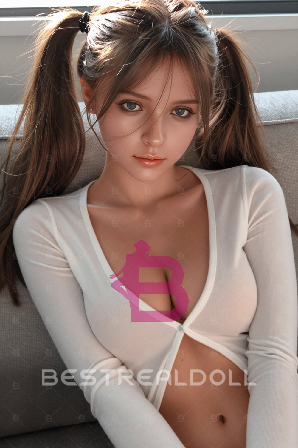US Stock - Kaia Plus 160cm S22 Hard Silicone Head Sex Doll Tanned Skin Big Breasts TPE Body Adult Love Doll