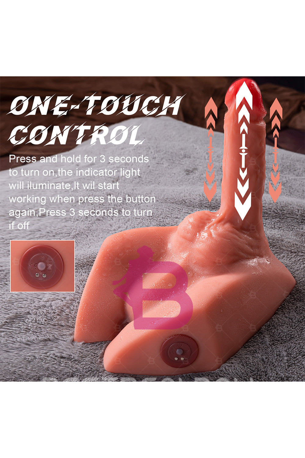 US Stock - SQ-MAR30024 Electric TPE Male Ass Doll Torso Automatic Dildo TPE Male Torso Ass Doll