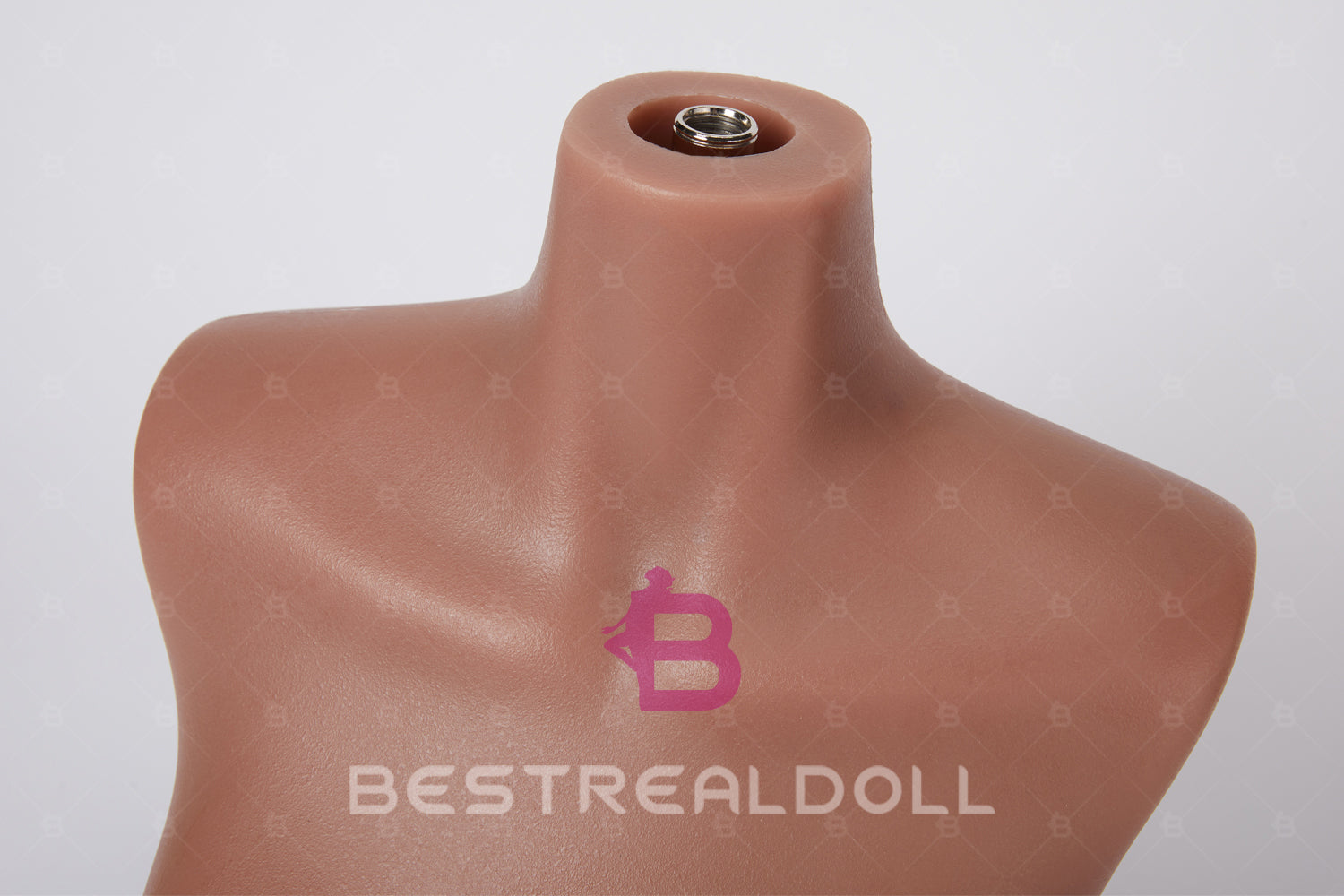 Three Skin Tone Full Silicone Sex Doll Head Stand for Display Light Tanned Skin Silicone Doll Head Stand ONLY