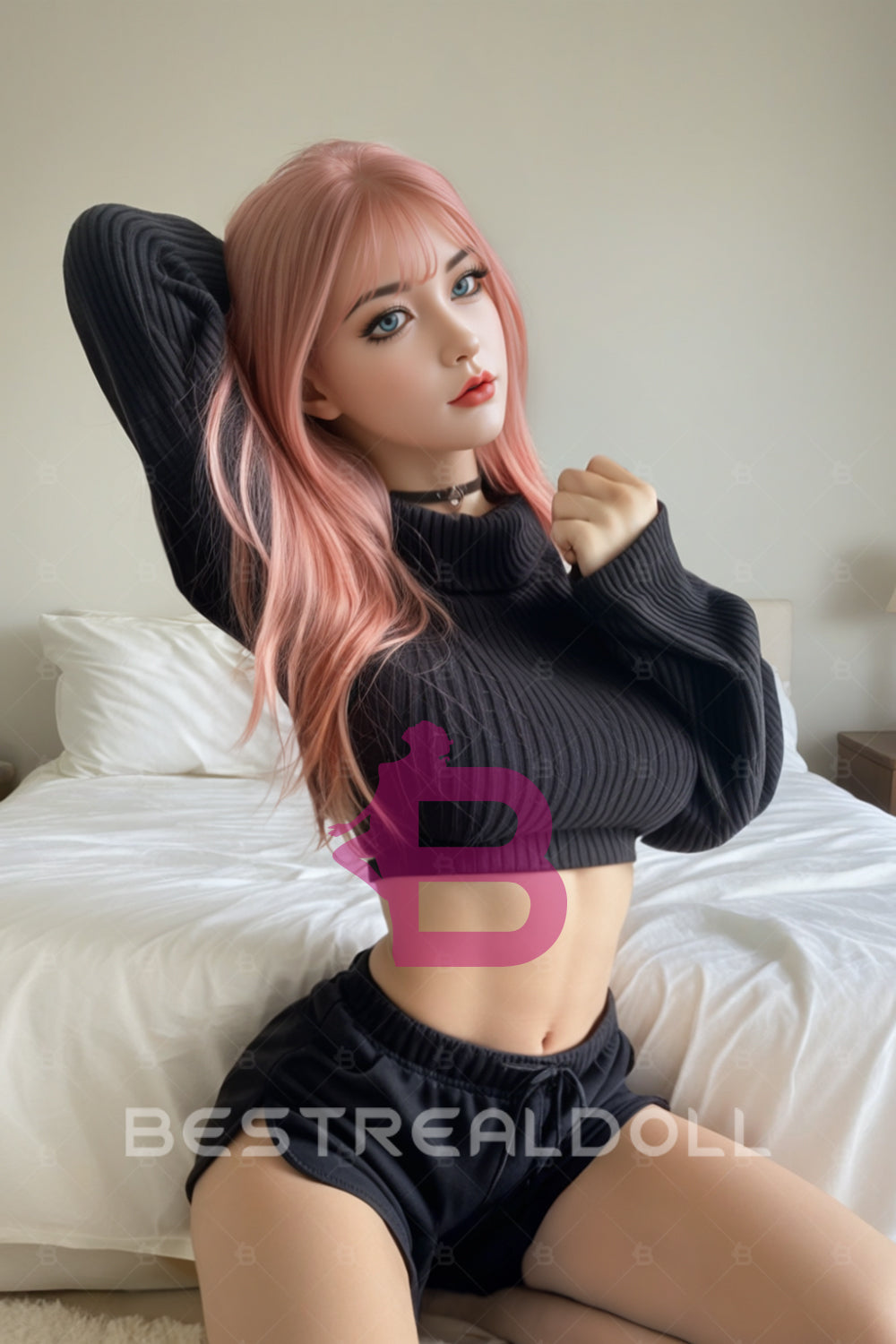 US Stock - Lisa Plus 160cm #310 Pink Hair Realistic Sex Doll Silicone Head TPE Body Big Boobs Adult Love Doll