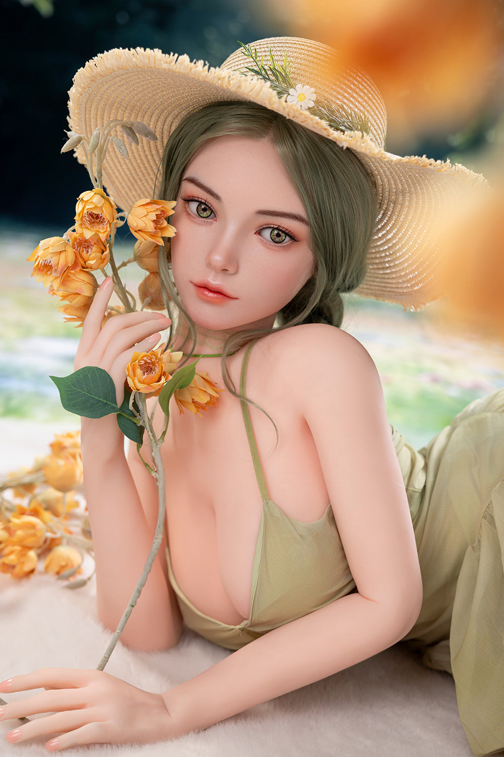 US Stock - YAMIEE Arlet 163cm SNK50 Unique Design Silicone ROS Head TPE Sex Doll Natural Skin TPE Body Movable Jaw Adult Oral Sex Love Doll (Free 2ND Head)
