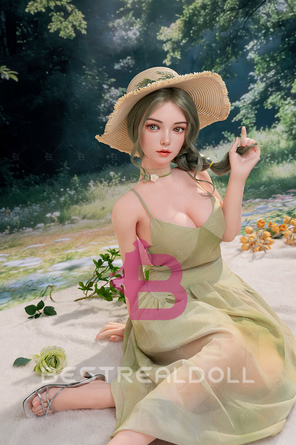 US Stock - YAMIEE Arlet 163cm SNK50 Unique Design Silicone ROS Head TPE Sex Doll Natural Skin TPE Body Movable Jaw Adult Oral Sex Love Doll (Free 2ND Head)