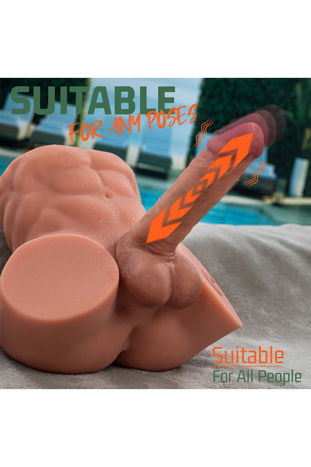 US Stock - SQ-MAR30051 Electric Male Ass Sex Doll TPE Automatic Dildo Male Ass Torso Love Doll