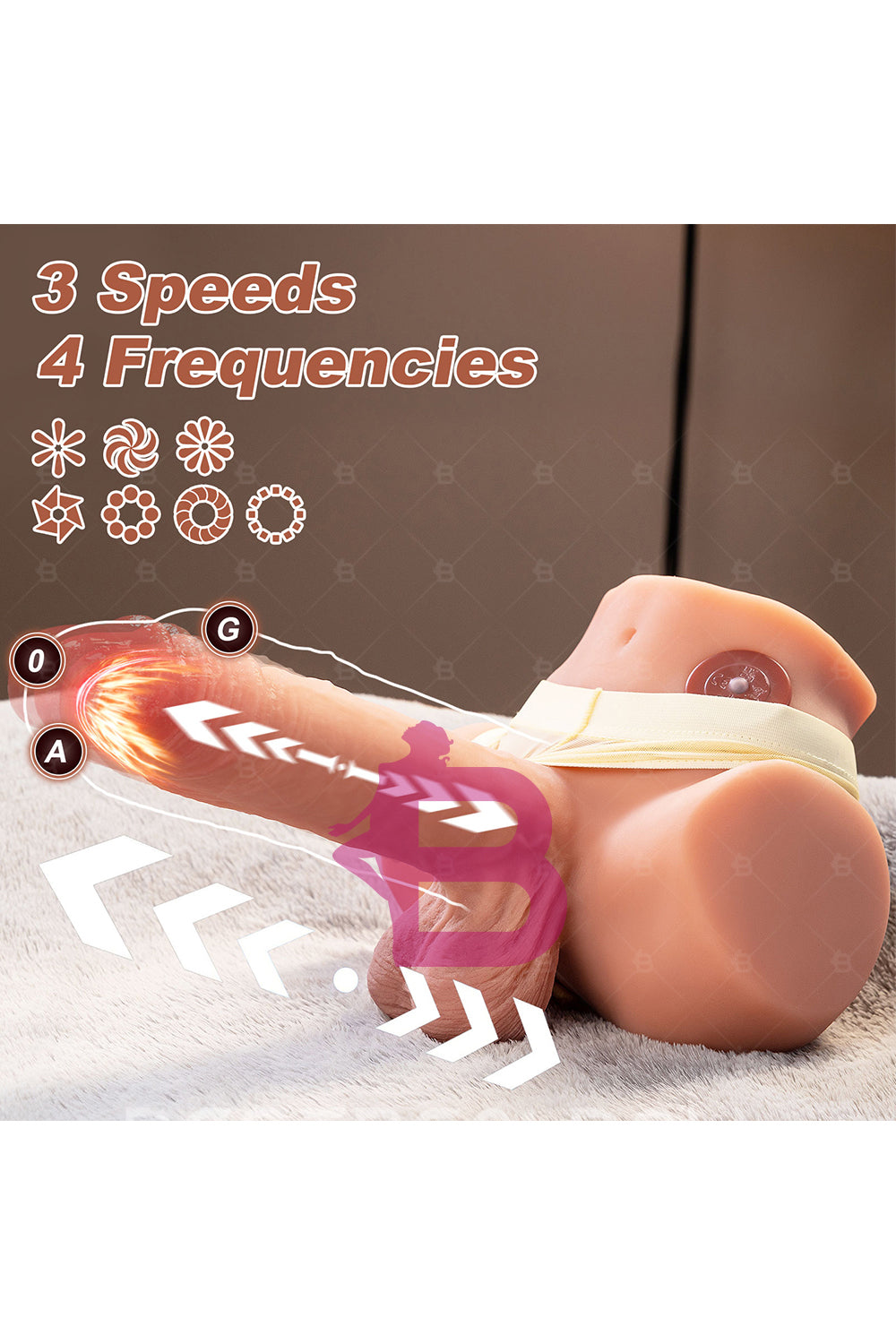 US Stock - SQ-MAR30036 Electric Dildo Male Ass Sex Doll Torso TPE Autmatic Function Male Torso Ass Doll