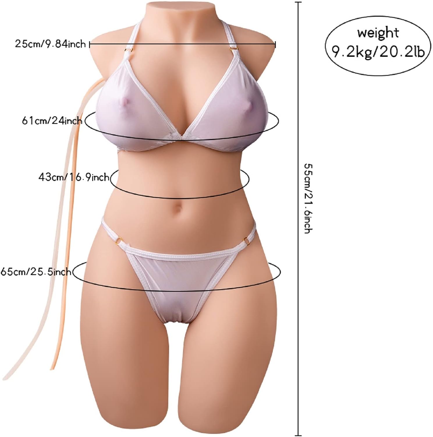 EU Sotck - 55cm/21.in Sukcing Vagina Torso Sex Doll Half Body Love Doll Torso TPE Torso Doll