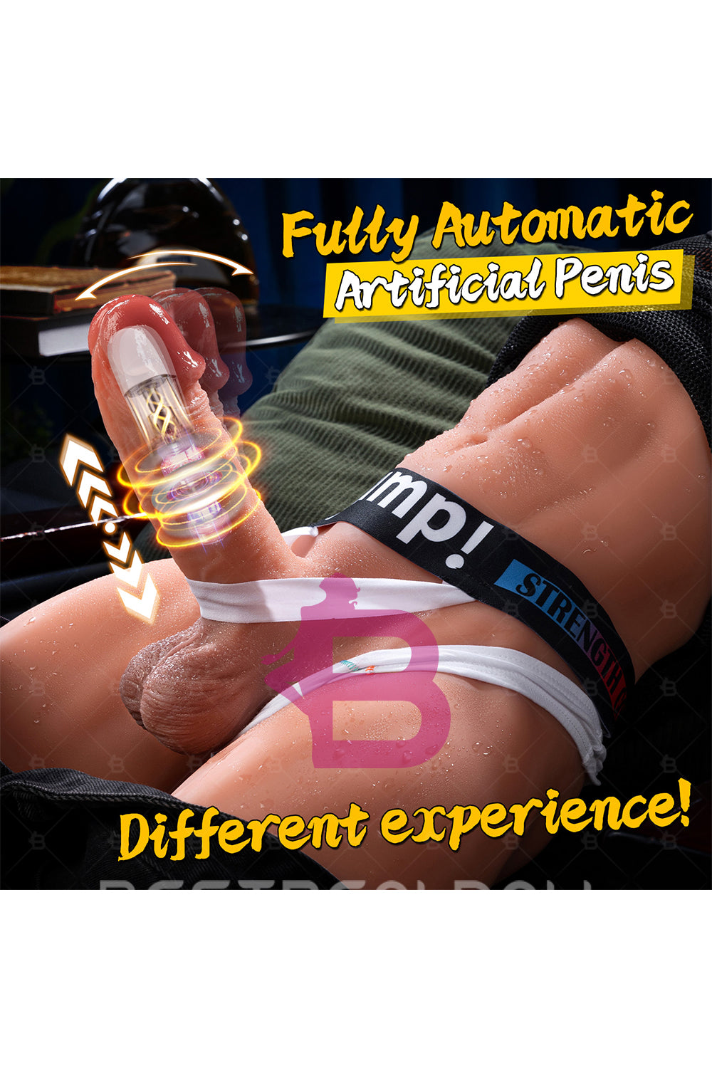 US Stock - SQ-MAR30043 61cm Half Body TPE Male Sex Doll Torso Electric Dildo Strong Body Male Torso Love Doll