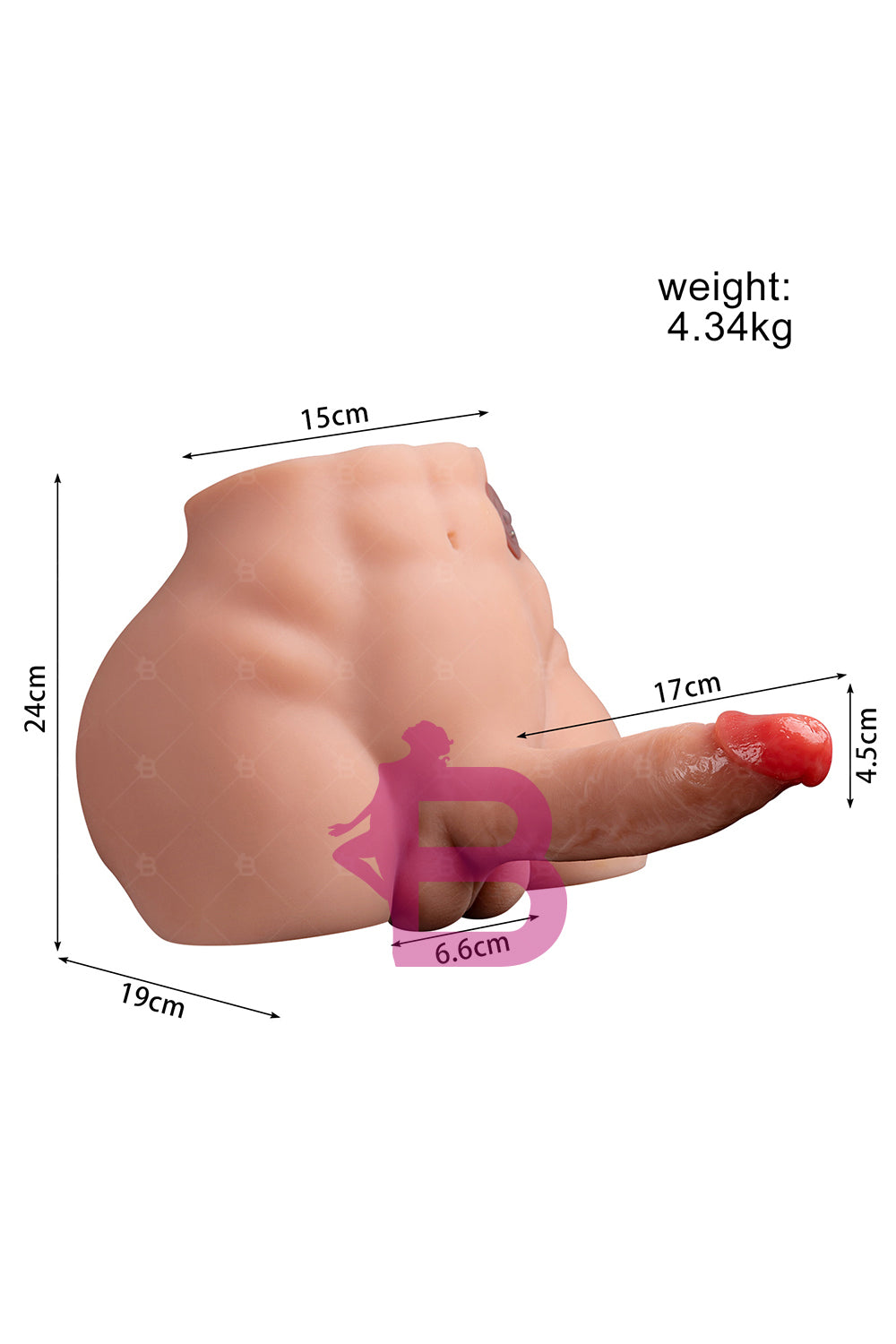 US Stock - SQ-MA30021 Big Dildo Male Sex Torso Ass Doll Electric Dildo Automatic Male Ass TPE Sex Doll Torso
