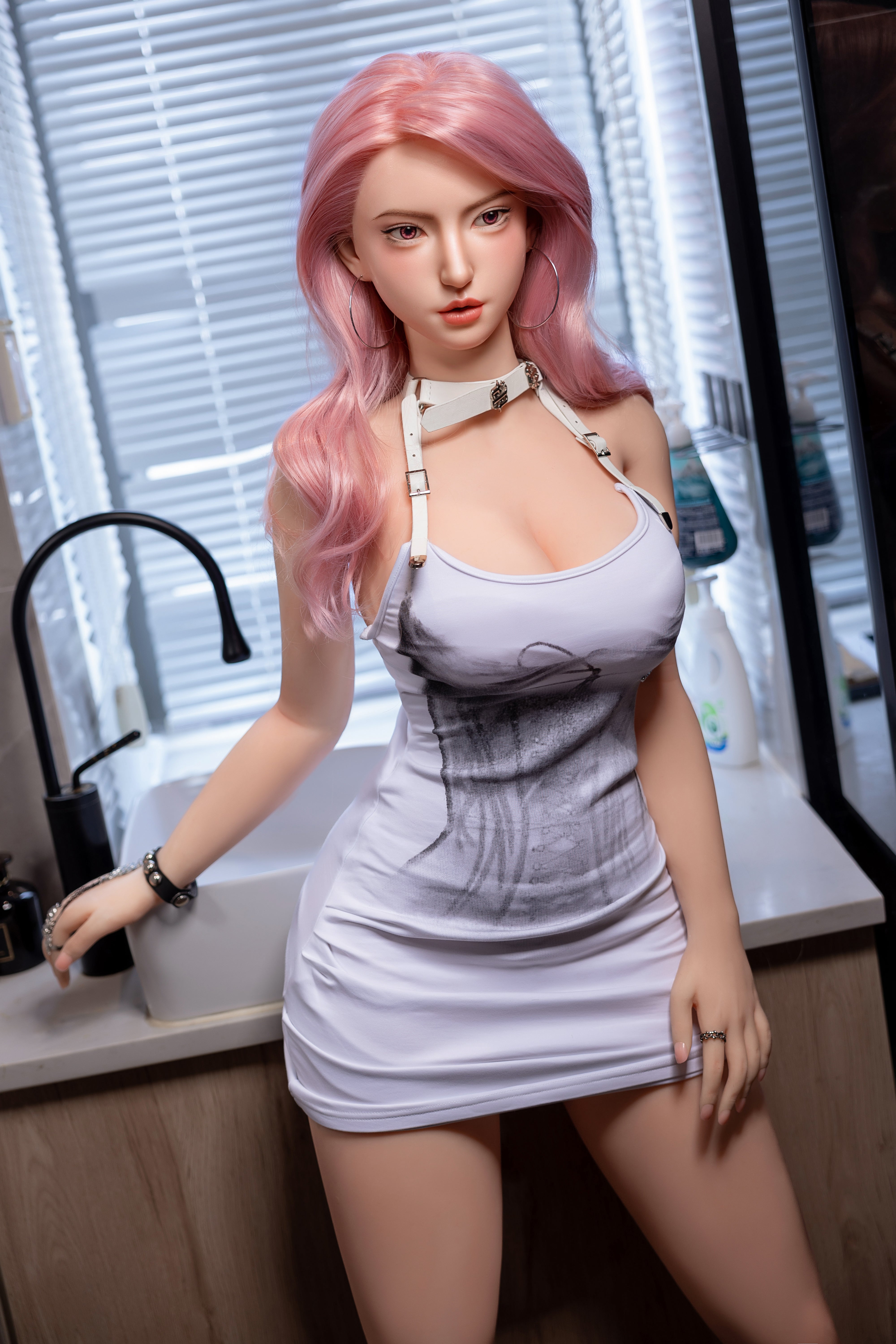 US Stock - YAMIEE Rylee 163cm Unique Design Silicone ROS Head Sex Doll TPE Body Movable Jaw Adult Oral Sex Love Doll