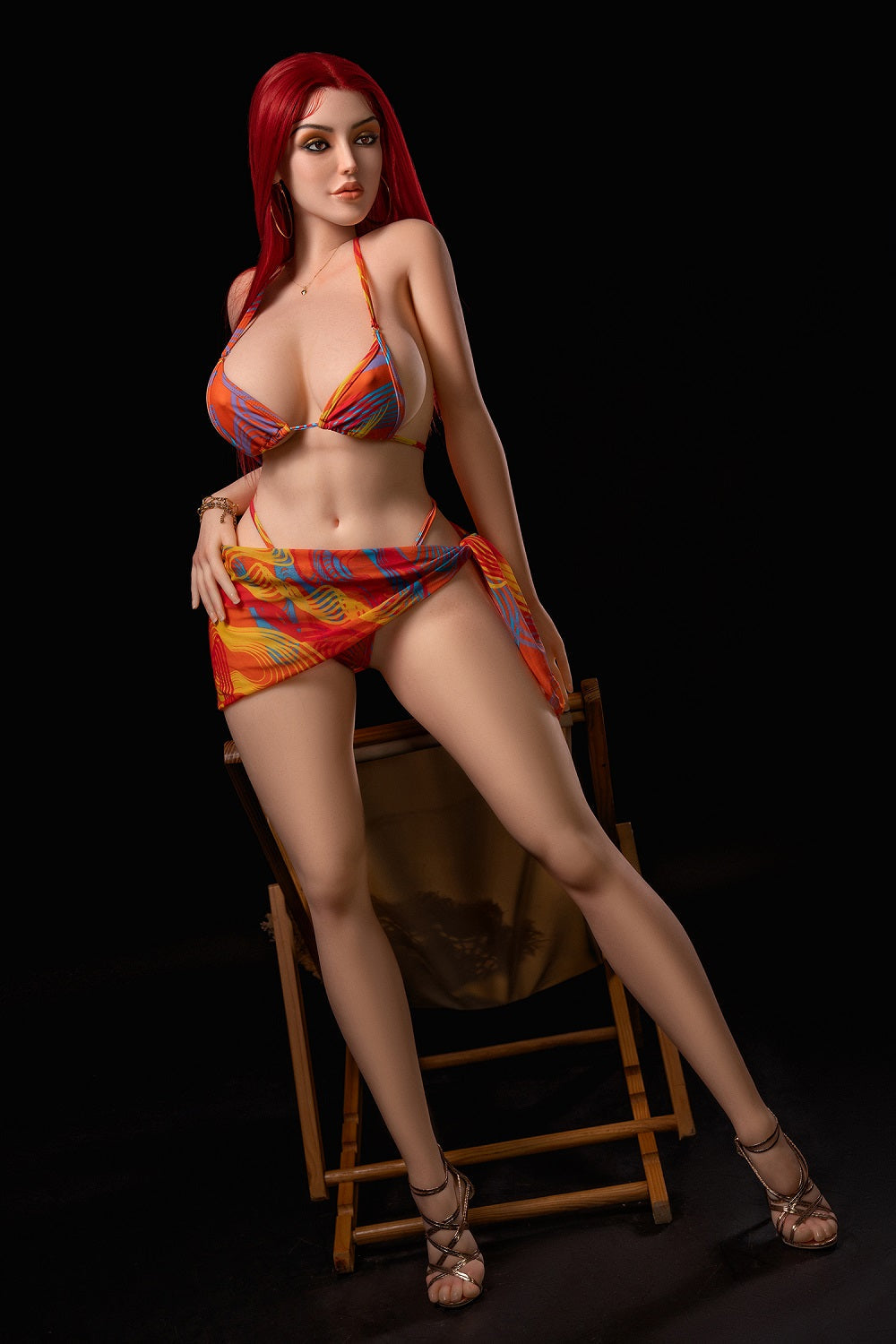 Camila Silicone Head Sex Doll TPE Body Adult Love Doll Red Hair BBW Love Doll
