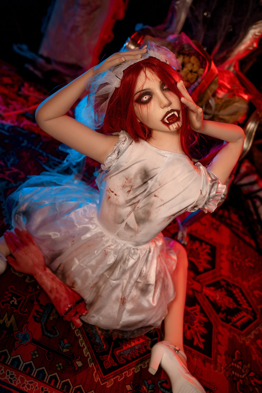 Makayla 169cm M7 Halloween Oral Sex Doll Silicone Head TPE Body Movable Jaw ROS Head Adult Love Doll