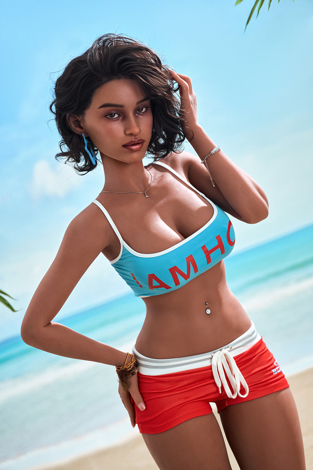 EU Stock - YAMIEE Estelle 163cm SNK51 Unique Design Silicone ROS Head TPE Sex Doll Tanned Skin Oral Sex Love Doll