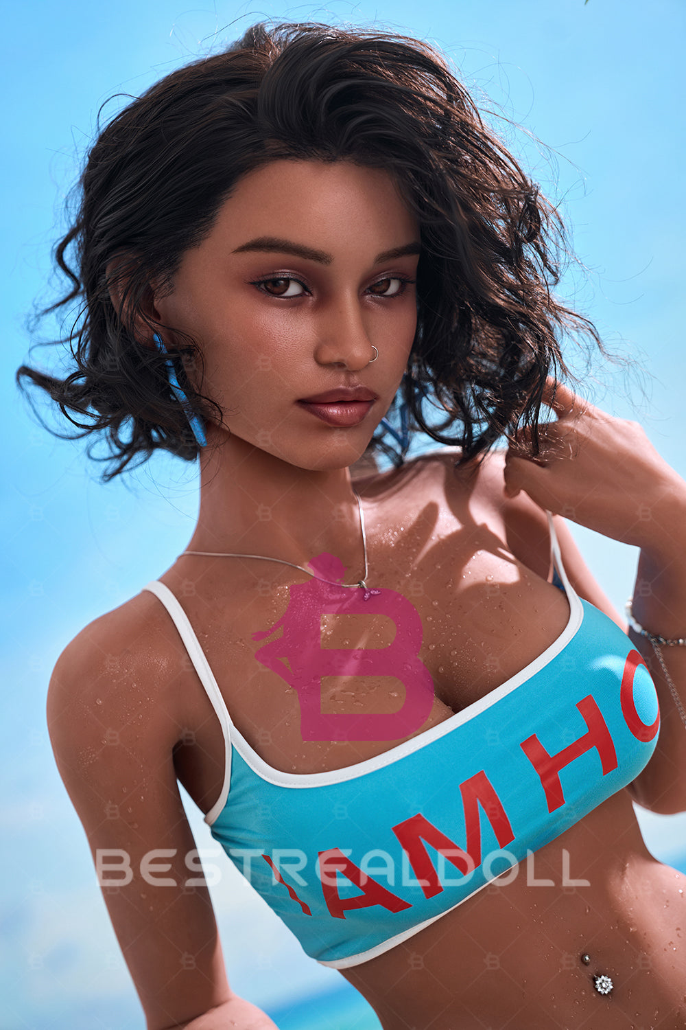 EU Stock - YAMIEE Estelle 163cm SNK51 Unique Design Silicone ROS Head TPE Sex Doll Tanned Skin Oral Sex Love Doll