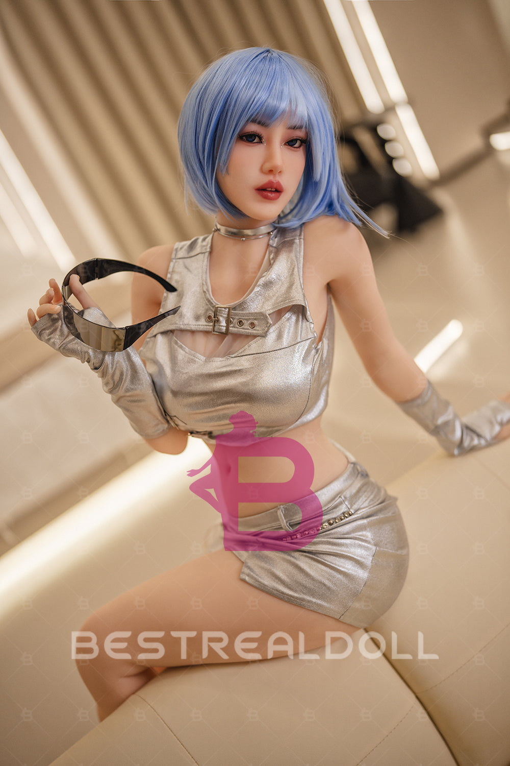 US Stock - YAMIEE Nola 164cm K38 TPE Sex Doll Natural Skin Blue Hair TPE Adult Love Doll