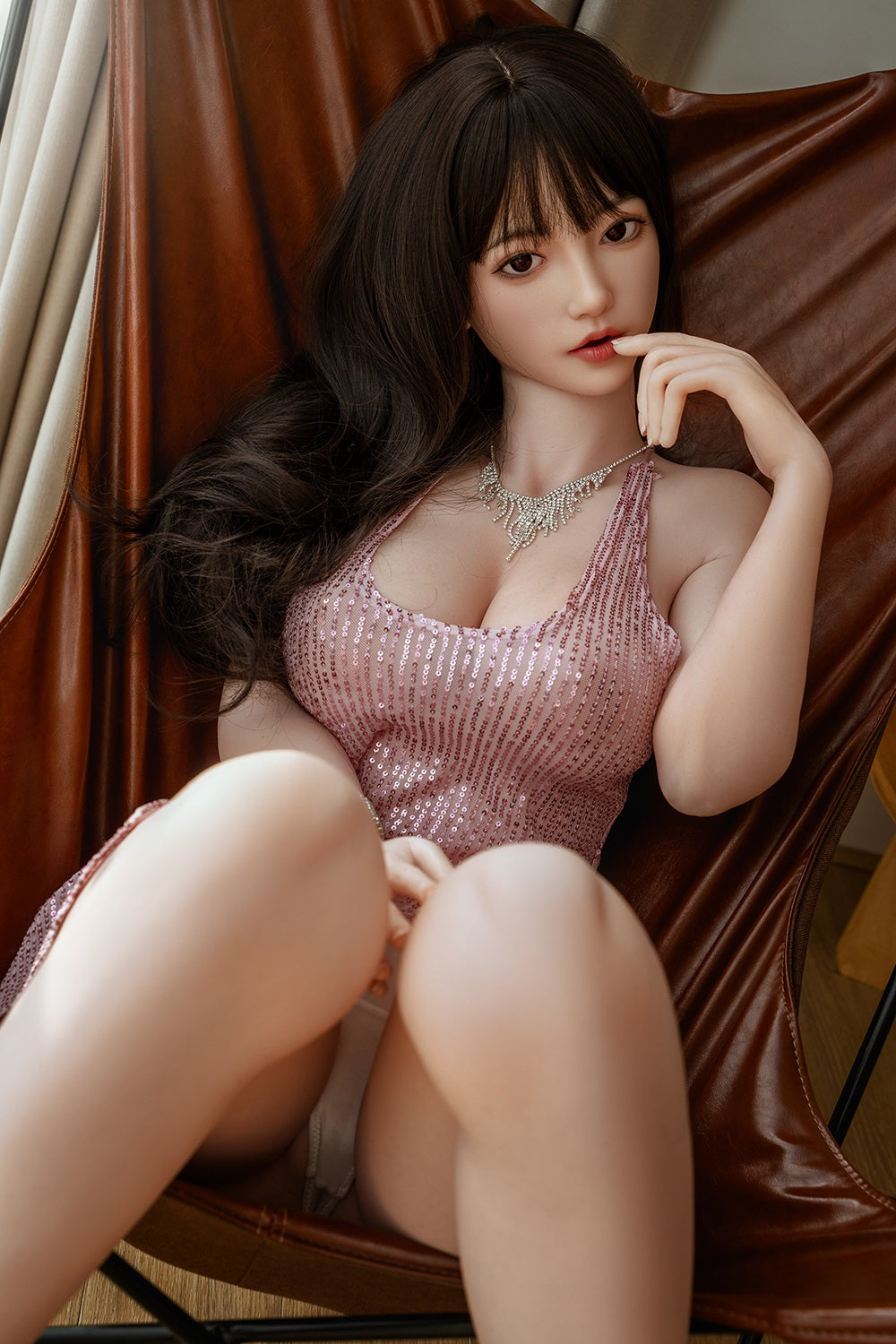 Zenobia 161cm #599 Full Silicone ROS Head Sex Doll Big Breasts Natural Skin Movable Jaw Oral Sex Adult Love Doll