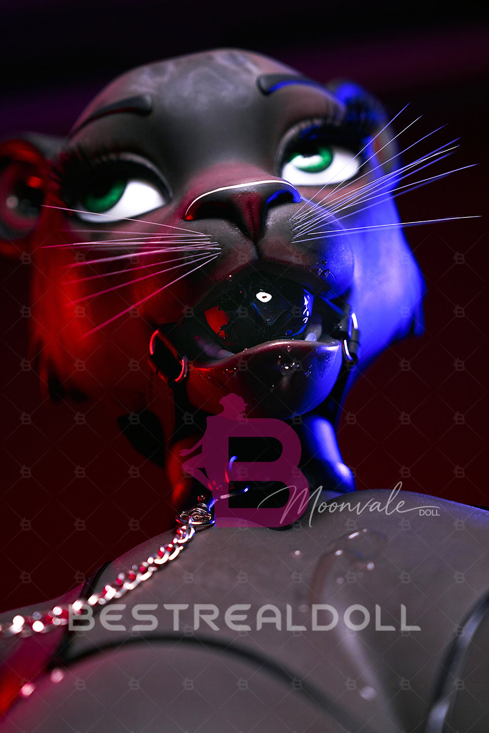 Moonvale 165cm Velara Big Breasts Fantasy Anime Sex Doll Furry Dark Skin Leopard Full Silicone ROS Head BBW Love Doll