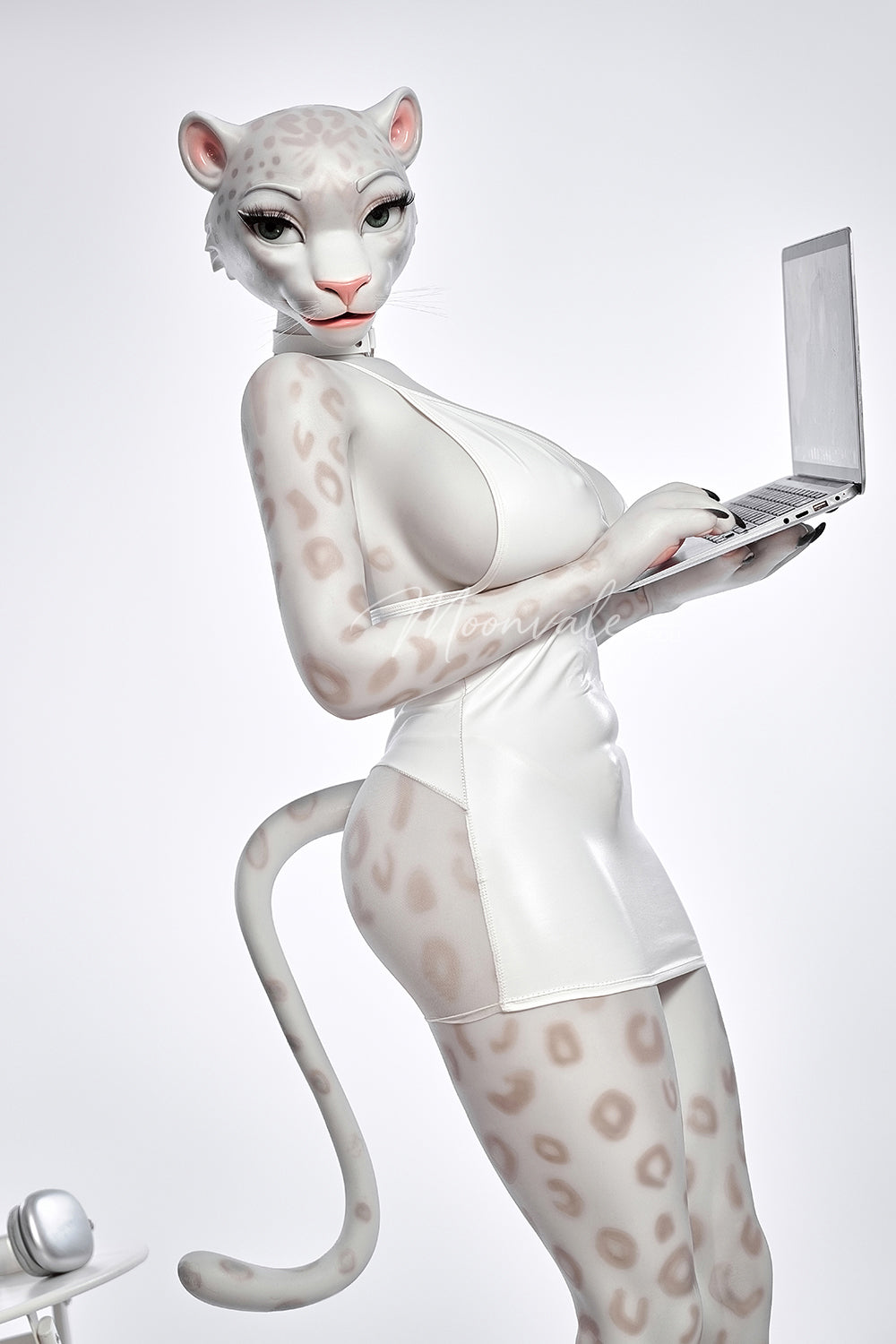 Moonvale 165cm Velara Big Breasts Fantasy Anime Sex Doll Office Lady Style Furry White Skin Leopard Full Silicone ROS Head BBW Adult Love Doll