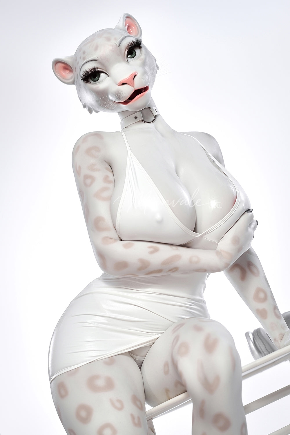 Moonvale 165cm Velara Big Breasts Fantasy Anime Sex Doll Office Lady Style Furry White Skin Leopard Full Silicone ROS Head BBW Adult Love Doll