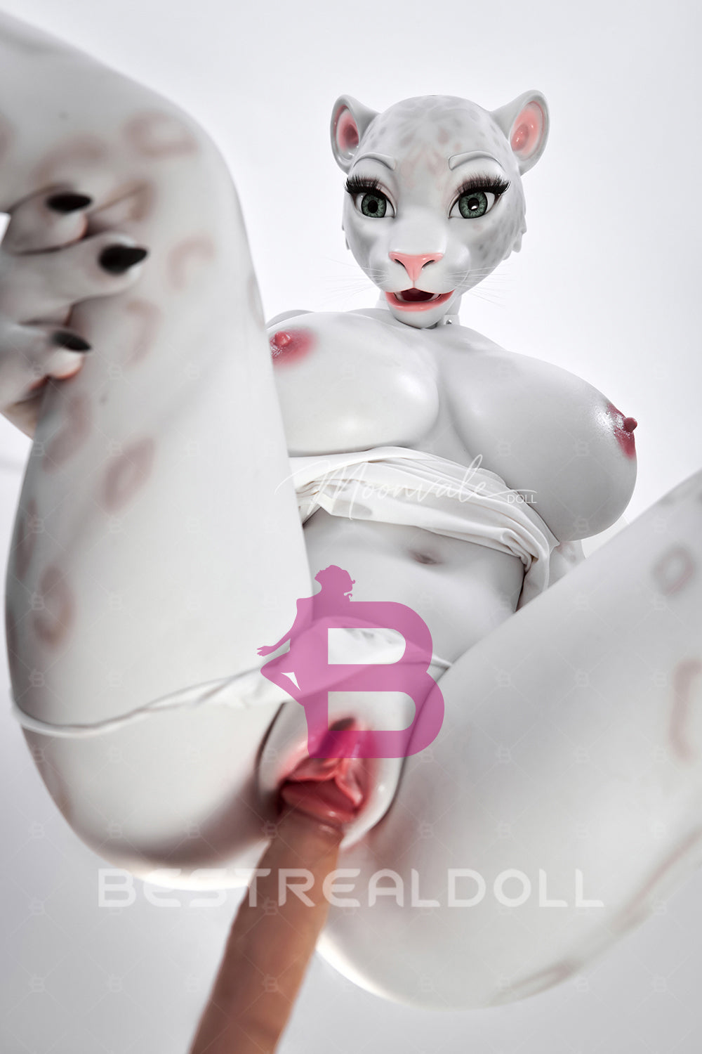 Moonvale 165cm Velara Big Breasts Fantasy Anime Sex Doll Office Lady Style Furry White Skin Leopard Full Silicone ROS Head BBW Adult Love Doll