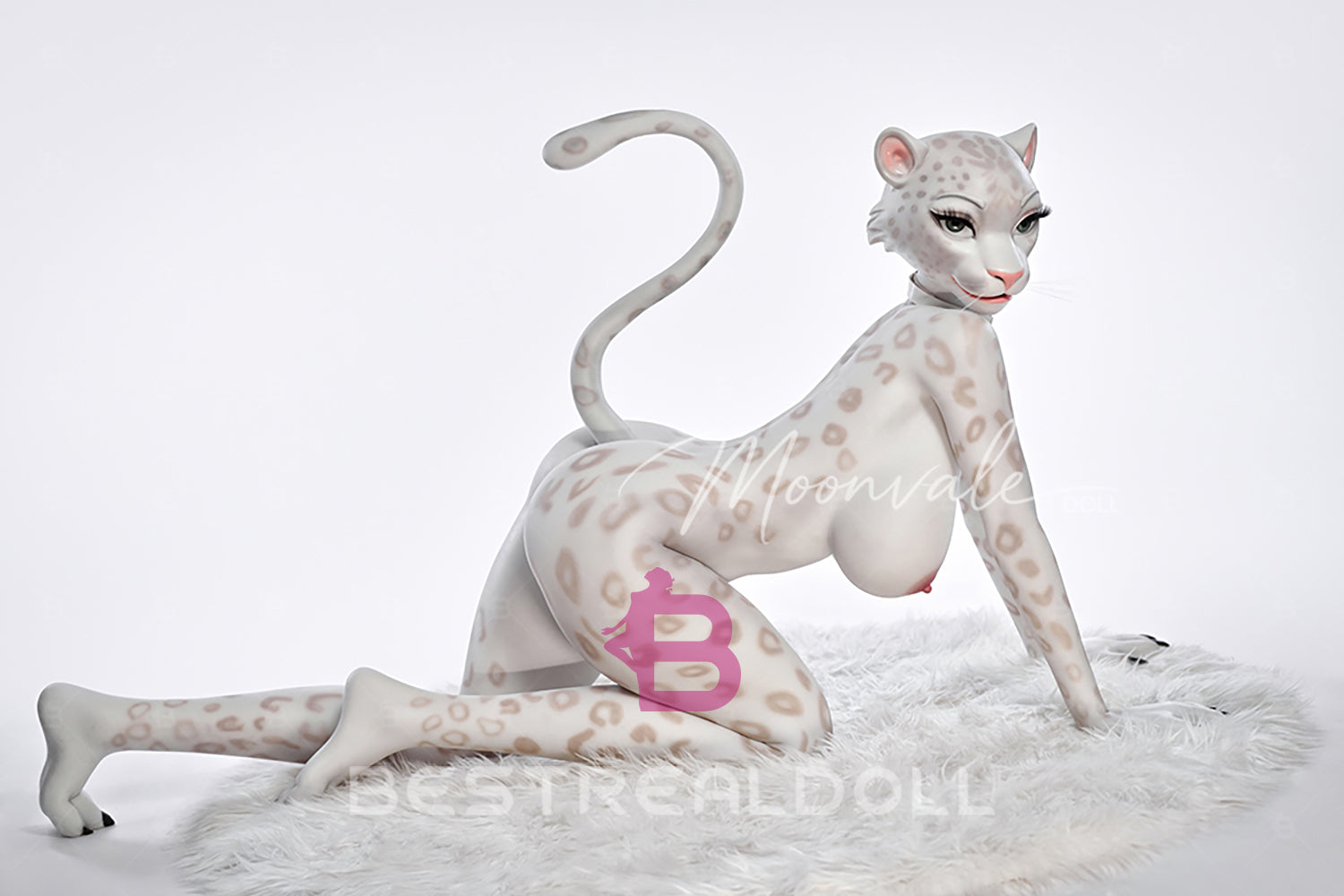 Moonvale 165cm Velara Big Breasts Fantasy Anime Sex Doll Office Lady Style Furry White Skin Leopard Full Silicone ROS Head BBW Adult Love Doll