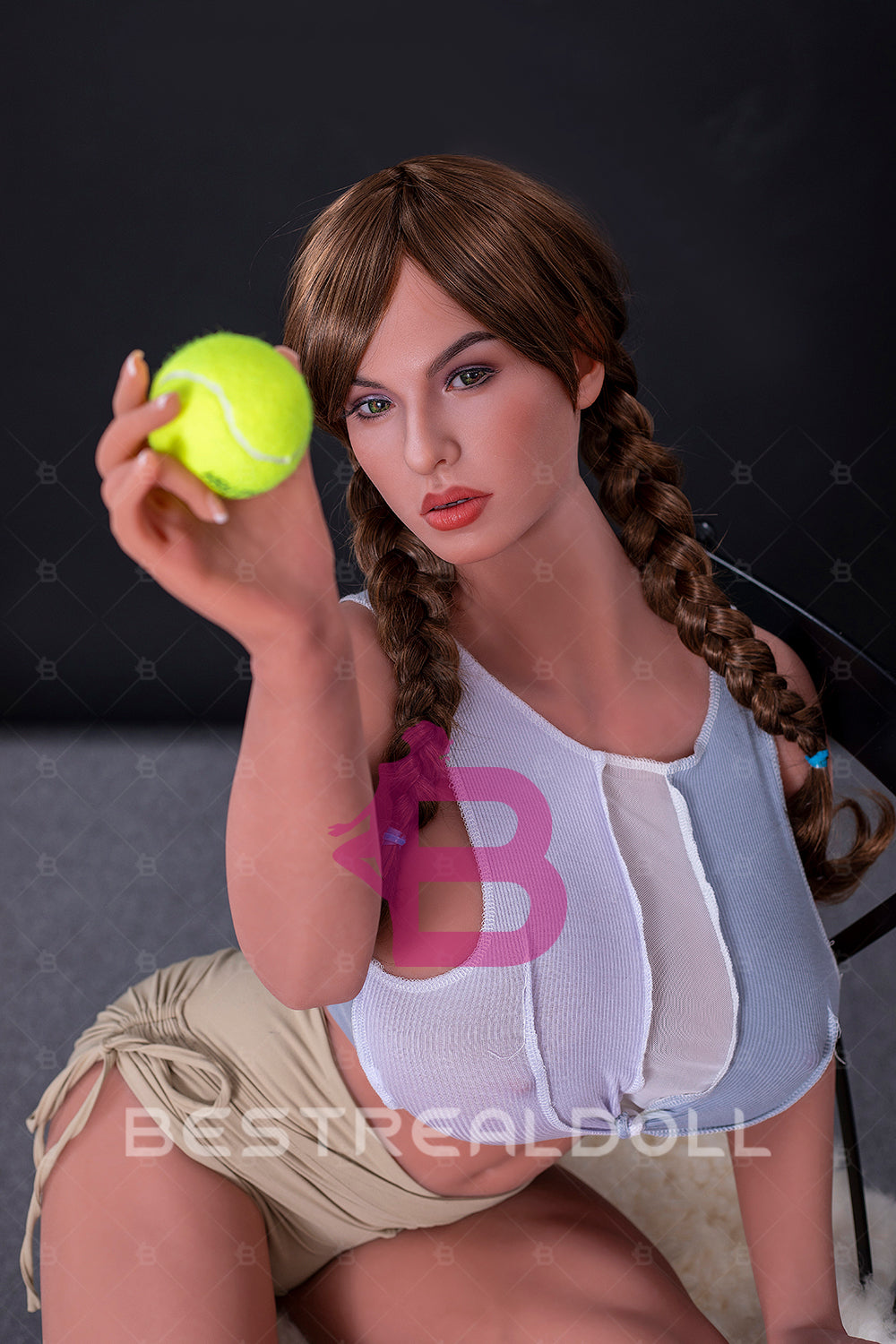 YAMIEE Sally 166cm Unique Design Oral Silicone ROS Head BBW Sex Doll TPE Muscle Body Movable Jaw Oral Sex Love Doll