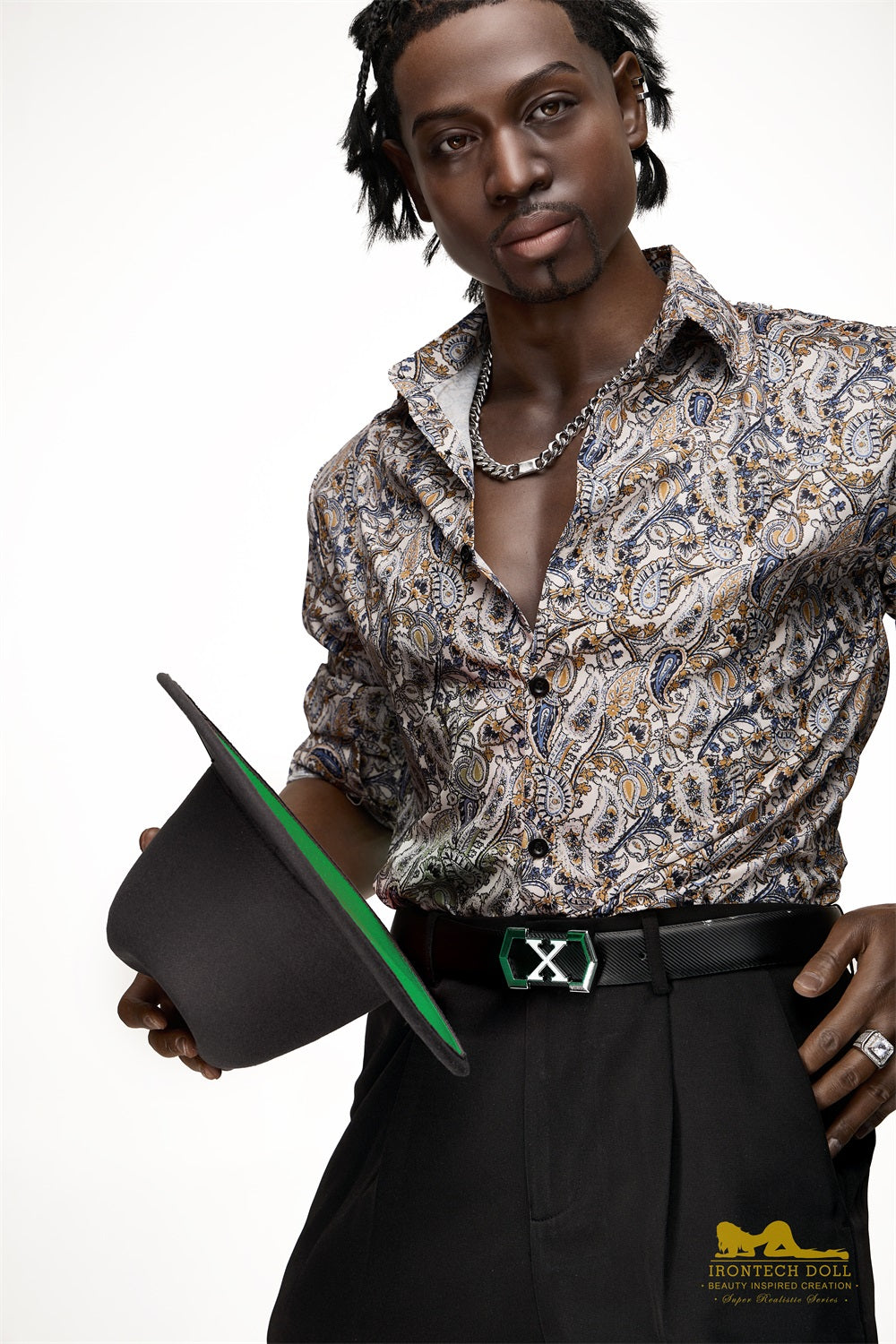 Irontechdoll 176cm M8 James Male Sex Doll Full Silicone Black Male Doll Gay Love Doll