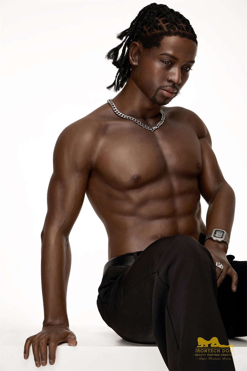 Irontechdoll 176cm M8 James Male Sex Doll Full Silicone Black Male Doll Gay Love Doll