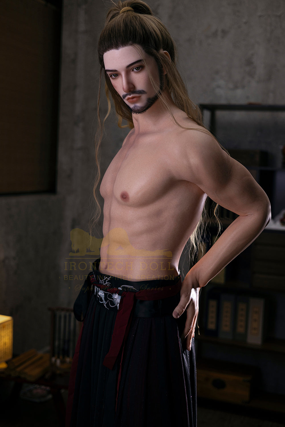 Irontechdoll John Plus 176m cM10 Full Silicone Male Adult Love Doll Handsome Period Costume Male Sex Doll