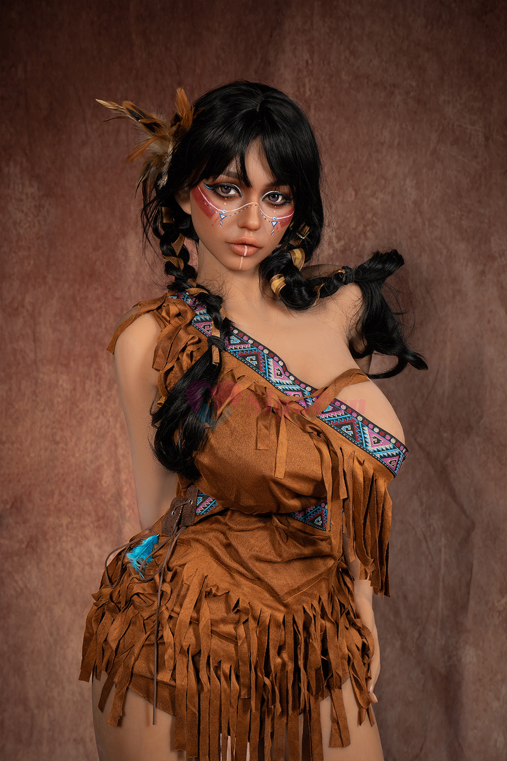 US Stock - Sigafundoll SG2/SG3 159cm Dark Tanned Skin TPE Body Sex Doll Sexy Boobs Silicone Head Adult Love Doll