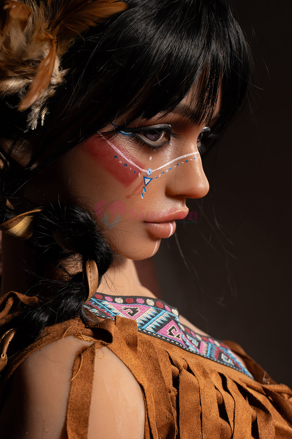 US Stock - Sigafundoll SG2/SG3 159cm Dark Tanned Skin TPE Body Sex Doll Sexy Boobs Silicone Head Adult Love Doll