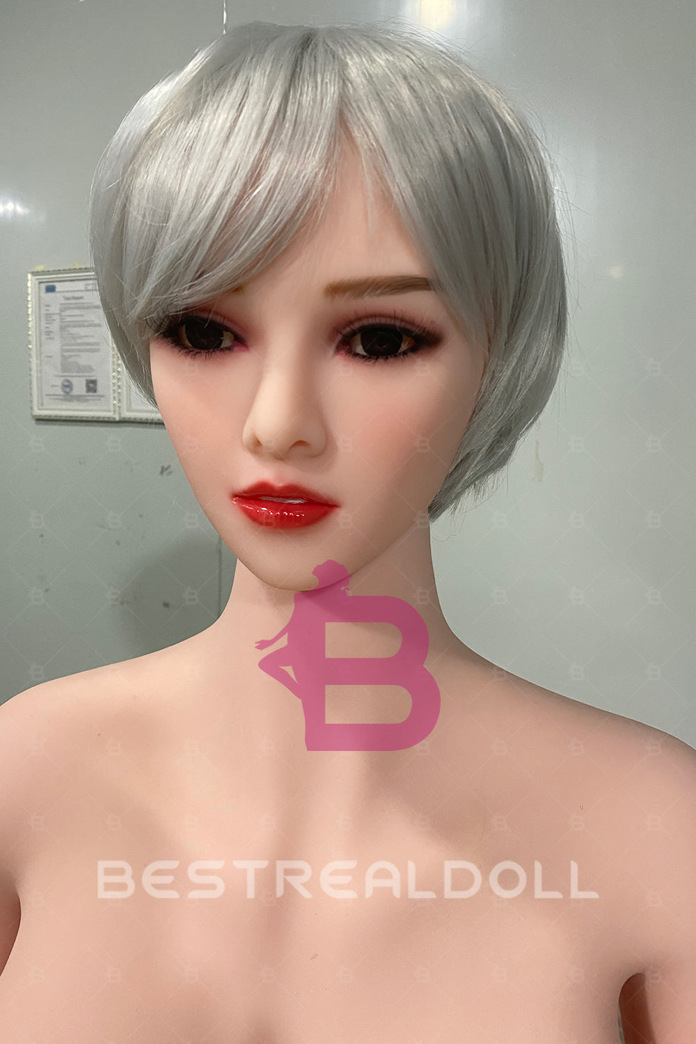 US Stock - Lior 159cm #185 BBW Sex Doll Natural Skin Big Breasts Short Gray Hair TPE Adult Love Doll