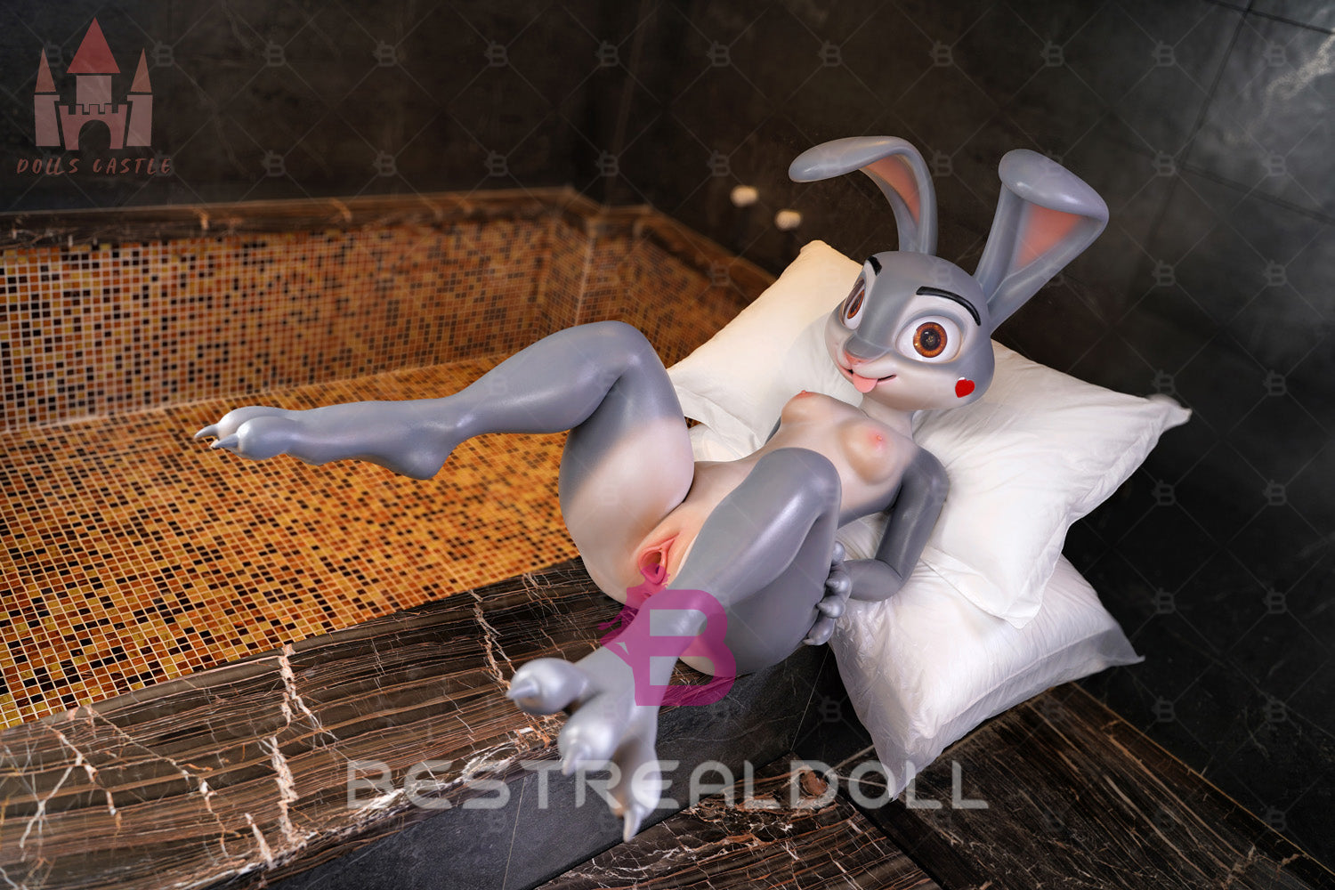 168cm Rabbitty Full Silicone Bunny Anime ROS Sex Doll Role Play Realistic Small Breasts Rabbit Adult Silicone Oral Sex Love Doll with Movable Jaw