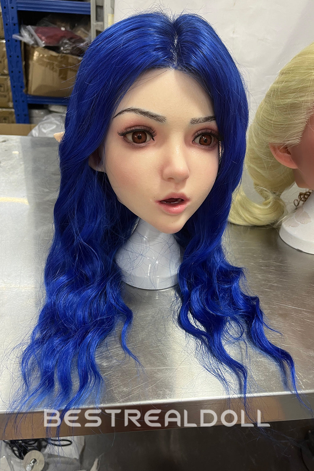 Keely 160cm Silicone ROS Head Elf Sex Doll TPE Body M8 Samll Boobs Movable Jaw Oral Sex Adult Love Doll