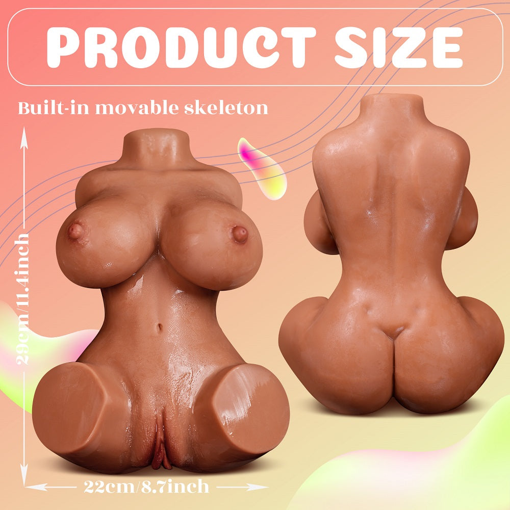 US Stock - YT050 Realistic Sex Doll Torso Tanned Skin TPE Torso Sex Doll Soft Boobs Torso Doll