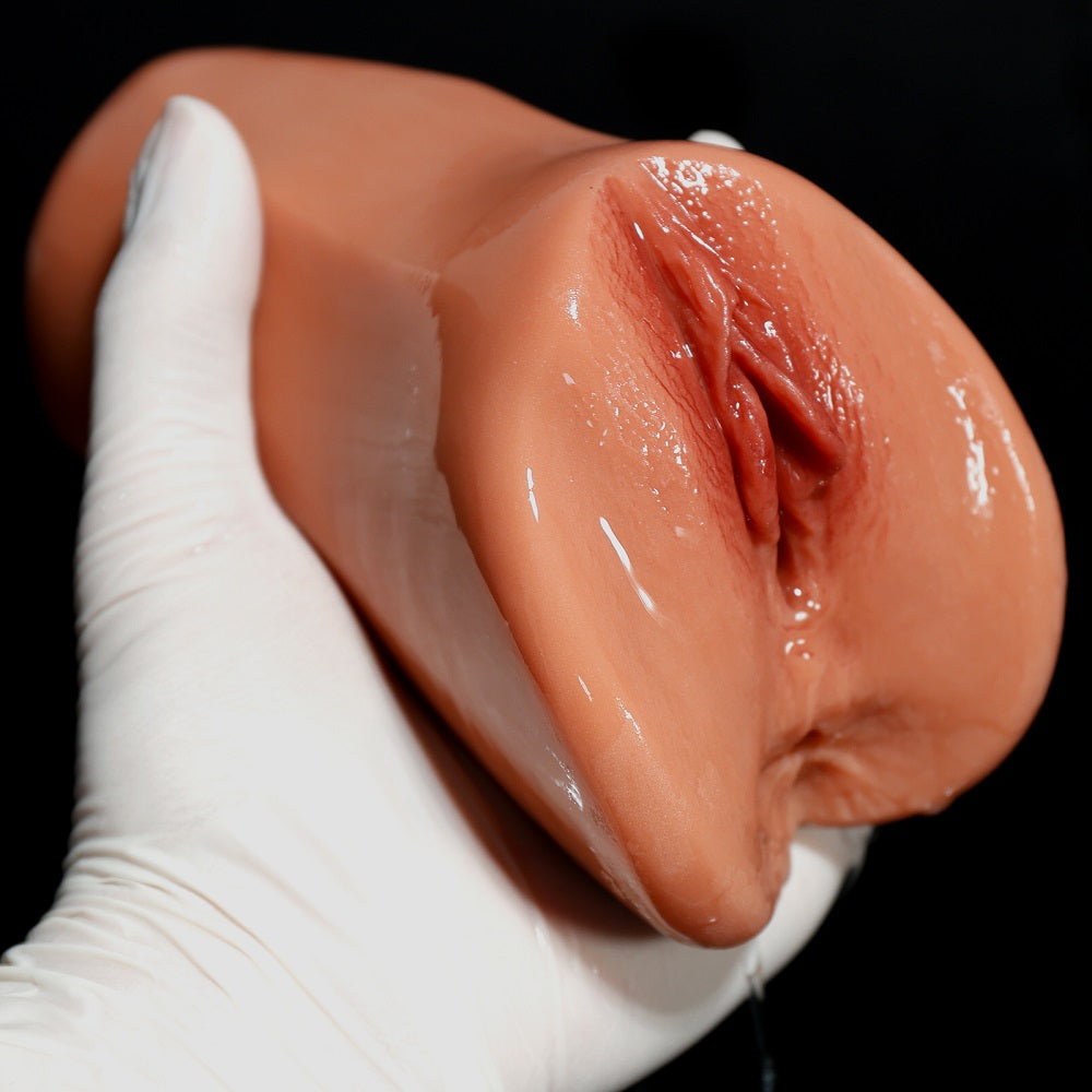 US Stock - 2 In 1 Fleshlight Mastubator MQ058 Tanned Skin Sex Torso Doll TPE Vagina Torso