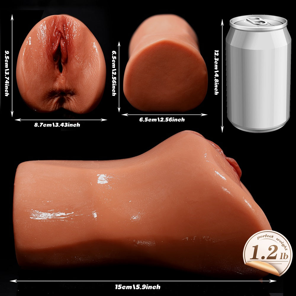 US Stock - 2 In 1 Fleshlight Mastubator MQ058 Tanned Skin Sex Torso Doll TPE Vagina Torso